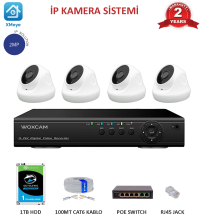 Woxcam 2mp 4 Kameralı İP Güvenlik Seti